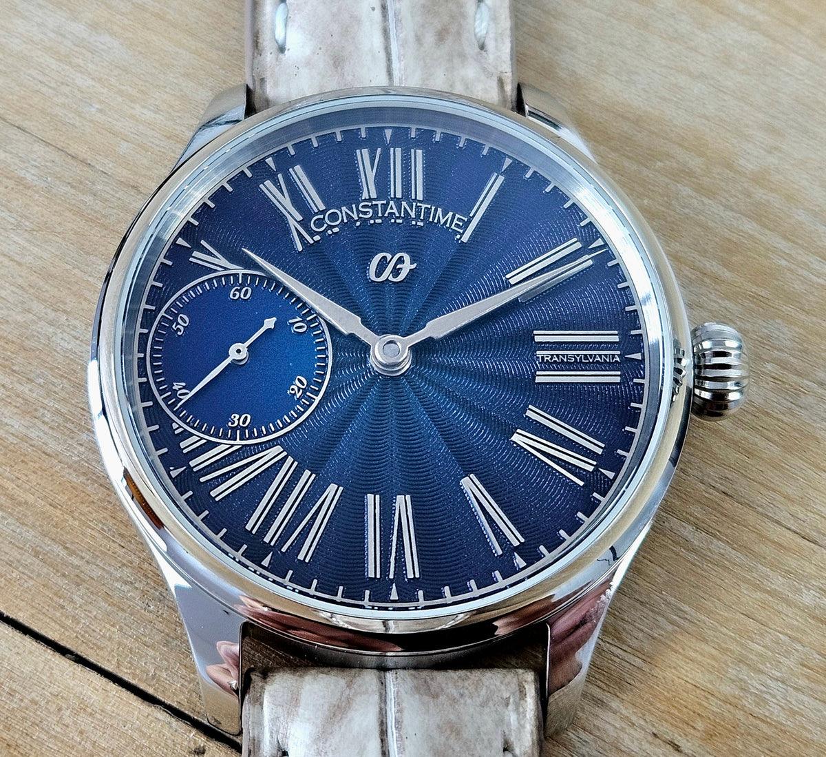 Constantime Genesis mechanical watch with blue dial